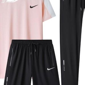 耐克/Nike短袖运动套装男女款夏季薄款冰丝大码跑步服速干三件套