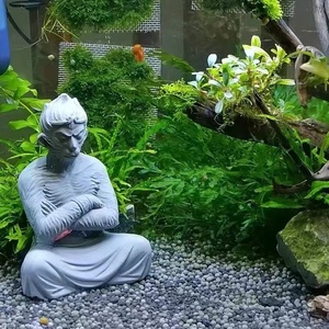 孙悟空摆件鱼缸造景装饰品新中式禅意佛像佛头家居茶宠高档水族箱