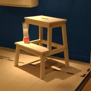 宜家ikea贝卡姆踏脚凳换鞋凳楼梯凳高低创意实木小梯子小凳子梯凳