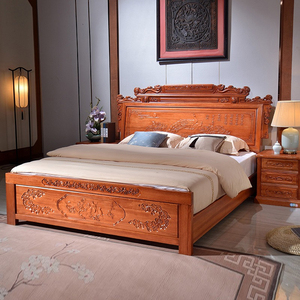 8米m双人床明清古典中式家用大床仿古雕刻家具