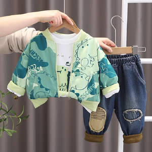 婴儿衣服春季童装时髦洋气外套2024新款套装小男孩一周岁宝宝春装