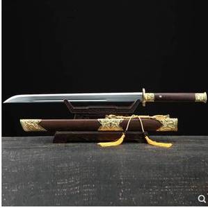 龙泉市宝刀剑花纹钢手工锻打康熙战刀中式传统宝剑一体长剑未开刃