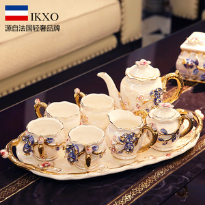IKXO欧式咖啡杯套装英式下午茶具骨瓷高档精致送新人结婚乔迁礼品
