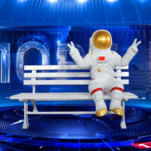 玻璃钢宇宙飞船登月雕塑商场影院大摆件创意太空人宇航员火箭模型