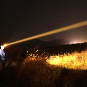 黄光头灯钓鱼专用矿用头灯户外野营登山野外超量头戴式手电简强光