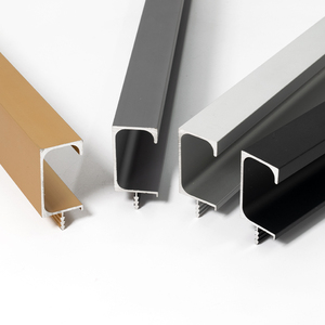 橱柜g型拉手五金型材开槽安装厨房柜门隐形封边黑色铝合金把手