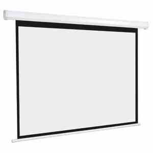 遥控投影仪84电动幕布寸100寸120寸高清白塑白波纤含