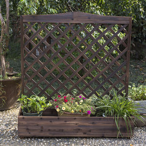 卡布奇诺18737070淘宝碳化木格栅阳台栅栏家用防护木格子网格墙面