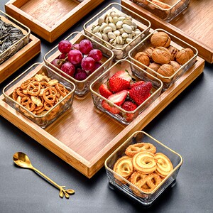 t过年零食摆盘水果拼盘果盘创意感茶几摆放盘新年高端大气玻