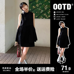 小个子新中式设计感无袖背心连衣裙子女夏季2024新款高级感小黑裙