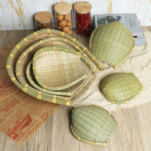 竹编竹青筲箕竹制品收纳筐竹篮家用厨房滤水撮箕簸箕馒头筐编织篮
