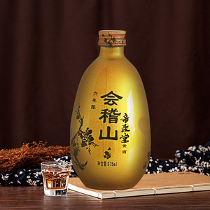 绍兴黄酒 会稽山帝聚堂六年陈黄酒1瓶装375ml加饭花雕酒