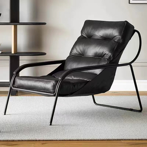 北欧设计师客厅单人椅沙发美式复古老虎椅阳台羽绒休闲椅极简单椅