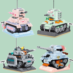 军事系列乐高积木kv2坦克微颗粒拼装迷你男孩谢尔曼儿童玩具礼物