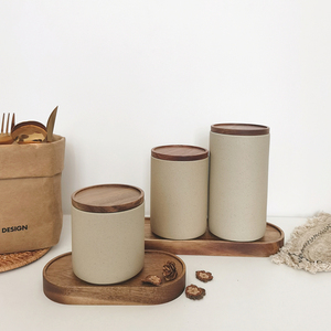 日式陶瓷茶叶密封罐咖啡豆家用高颜值保存罐厨房收纳罐储物罐套装