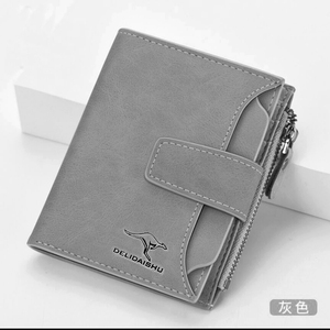 袋鼠男士钱包短款皮夹子竖款学生青年商务时尚韩版驾驶证卡包潮牌