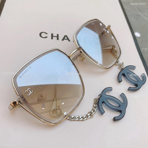 代购chanel/香奈儿墨镜22春夏防辐射太阳镜经典双c耳饰链条眼镜女