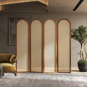 日式屏风隔断现代简约藤编客厅卧室酒店办公玄关家用入户移动折叠