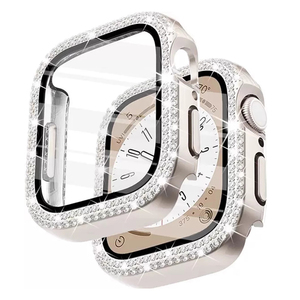 适用applewatch钻石保护壳保护膜iwatch9闪钻壳S9苹果手表壳s8 s7