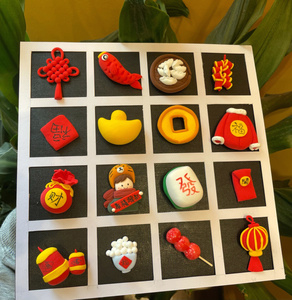 元旦相框超轻粘土画手工diy材料包太空泥新年幼儿园儿童黏土玩具