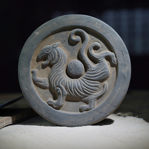 汉代《白虎》瓦当可拓片素瑞兽动物四方神四神兽青龙朱雀白虎玄武