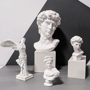 稀奇古怪的摆件北欧大卫人物树脂雕塑小石膏头像摆件客厅艺术人像