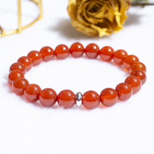 《鸿运》红玛瑙手链女幸运水晶红玉髓手串民族风原创珠子首饰现货