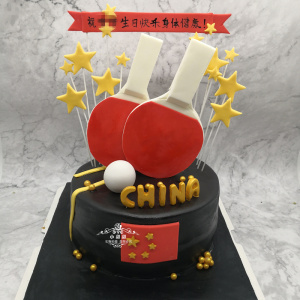 乒乓球翻糖蛋糕 定制蛋糕 生日蛋糕 北京上海天津