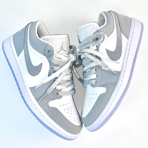 适配耐克aj1灰白小迪奥低帮黑色泼墨扎染渐变字母反光拼色鞋带饰