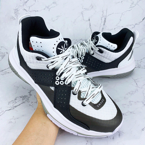 适配李宁全城5韦德篮球鞋男黑白灰色腰果花泼墨烫金艺术扎染鞋带