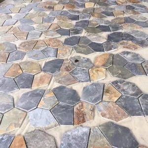 广场庭院花园碎拼室外冰裂纹不规则石头踏步石户外地面防滑地砖