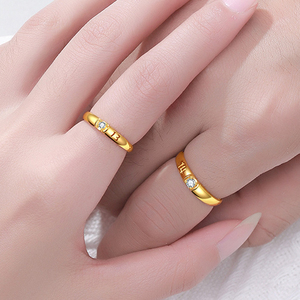 初卿黄金戒指情侣款对戒1314足金999男女活口婚嫁情人节七夕礼物