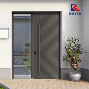 高端别墅大门铸铝门防盗门入户门家用玻璃门双开门进户子母门定制