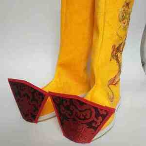 古装鞋子皇帝龙纹靴男女婚鞋中式布靴古代官靴汉宋朝靴子 翘头靴