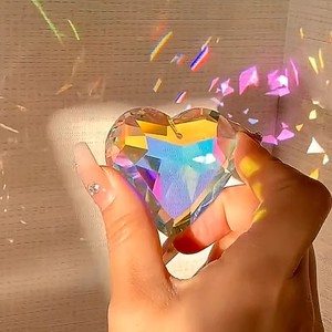 太阳捕手棱光镜光之立方合色爱心宝石水晶球玻璃折射五彩透光摆件