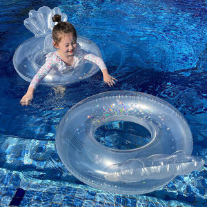 网红透明加厚充气游泳圈水上漂浮圈ins儿童游泳圈高颜值坐圈防翻