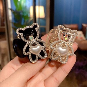 珍珠发夹女夏后脑勺半扎发小抓夹2021年新款小熊小号头发夹子头饰