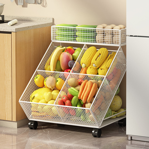 厨房置物架落地多层蔬菜水果储物架多功能用品大全分层放菜篮子