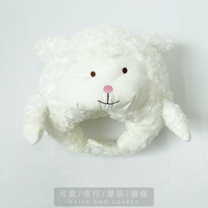 白色绵羊头饰动物表演拍照道具网红女生可爱搞怪头套帽子派对搞笑