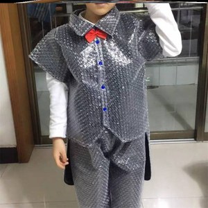 环保服装儿童时装秀男女童废品废旧材料创意衣服新款儿童节手工制