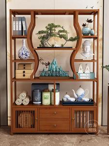 新疆西藏包邮博古架实木中式茶室置物架茶叶展示柜茶架客厅家用隔