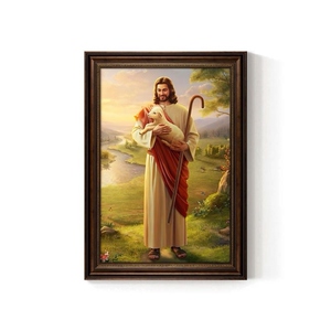 网红画像中堂背景墙教堂装饰画天主教堂墙面壁画楼梯基督教耶稣挂