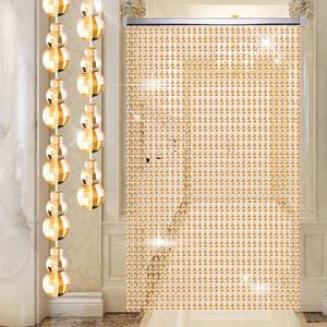 串珠门帘紫色水晶珠帘珠子家用室内珍珠隔断帘夏季防蚊门帘子防蝇