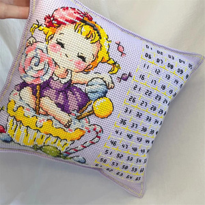 十字绣排线包针插包糖果女孩 紫色手染布 成品超好看卡通可爱成品