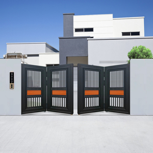 高端铝合金庭院门智能别墅庭院大门现代定制折叠门电动铝艺平移门