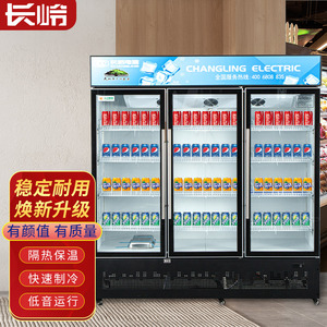 长岭商用冷藏柜超市冰柜商场展示柜保鲜柜立式饮料柜冰箱商用冷柜