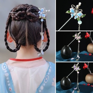 儿童发簪古风汉服簪子盘头发古装头饰中国风女童步摇流苏发钗发饰