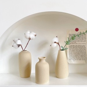 创意桌面摆饰ins风北欧素胚陶瓷花瓶摆件客厅插花干花仿真花花器