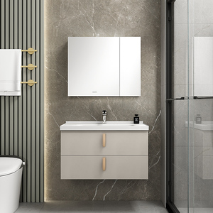 浪鲸卫浴浴室柜组合轻奢带灯一体陶瓷盆家用洗手洗脸盆柜卫生间