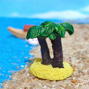 微景观仿真迷你椰树沙滩绿植小树假树diy小摆件造景园艺沙盘盆景